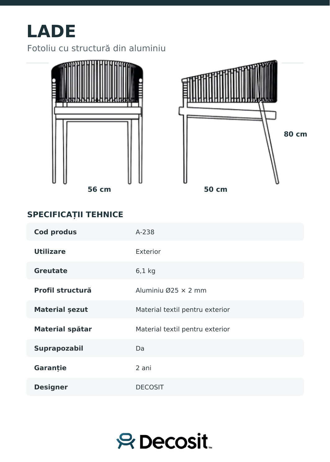 Scaun cu brațe LADE din aluminiu | Horeca Papatya