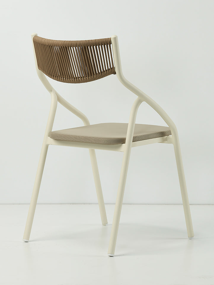 Scaun Exterior Aluminiu ALBA (Batyline seat - Rope Back) | Horeca Papatya