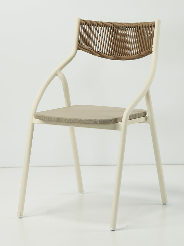 Scaun Exterior Aluminiu ALBA (Batyline seat - Rope Back) | Horeca Papatya