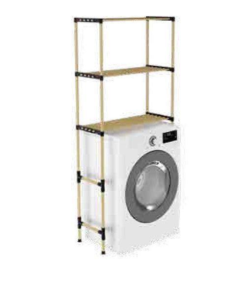 SEO-8166 Raft modular multifunctional din lemn pentru baie l=69 a=28 h=158