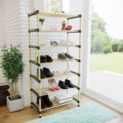 SEO-8177 Raft modular multifunctional din lemn pentru pantofi cu 7 etajere l=-56 a=28 h=114